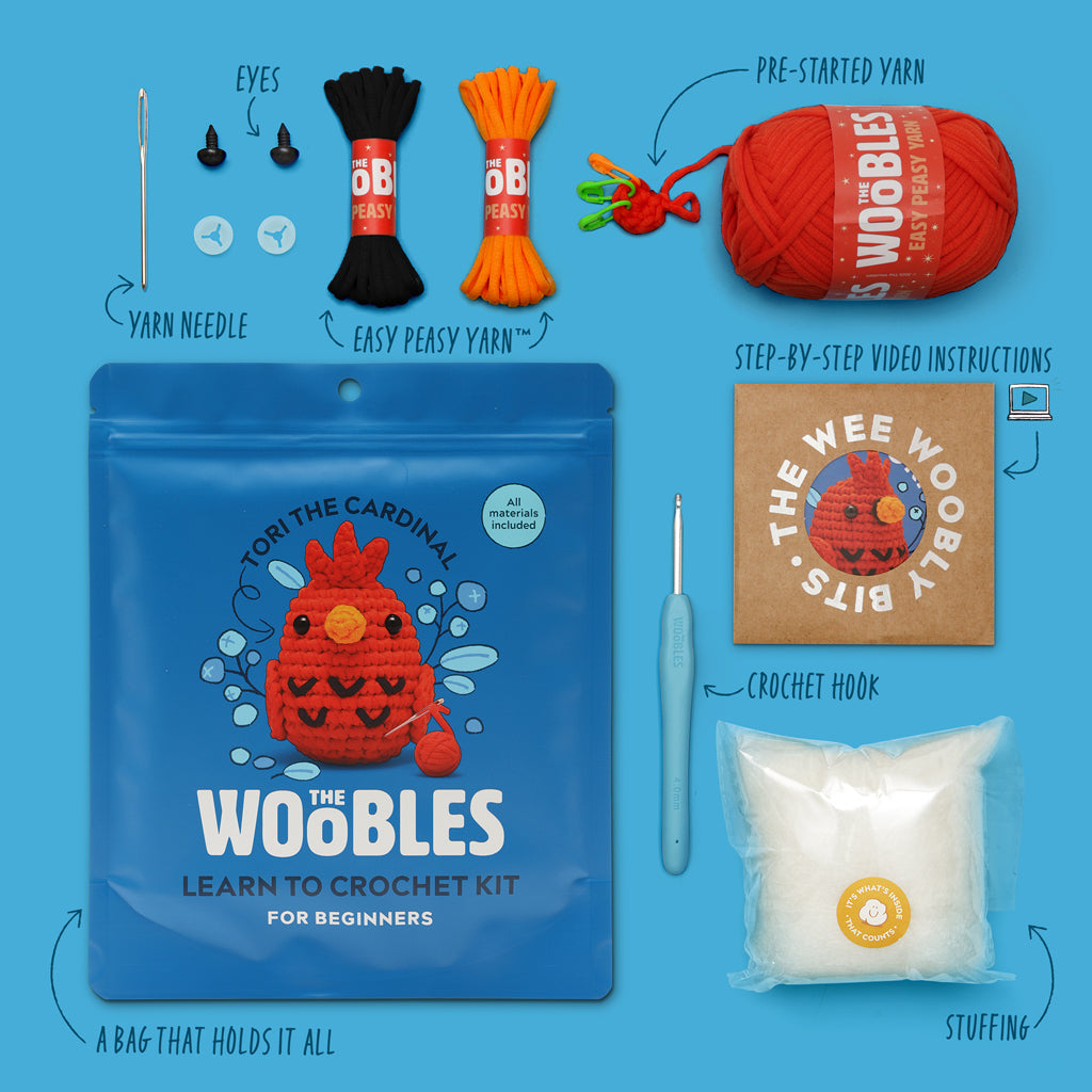 Tori the Cardinal Crochet Kit | The Woobles - Image 3