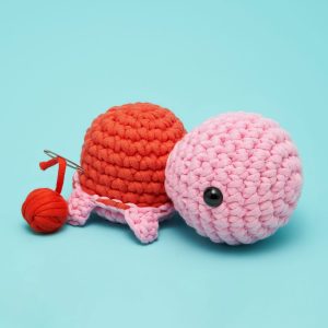 Pink Turtle Crochet Kit for Beginners | The Woobles