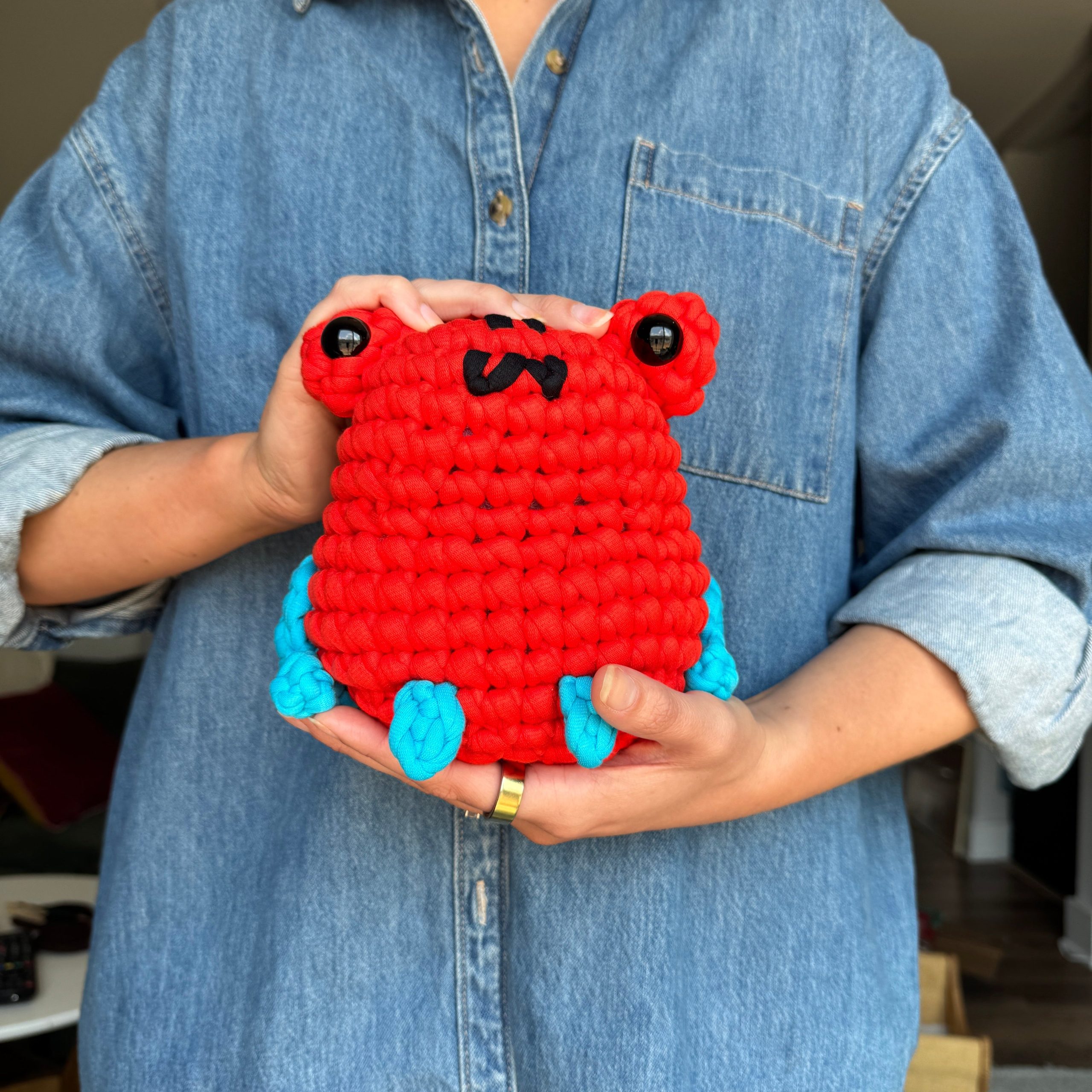 Kurt the Poison Dart Frog Extra Squeezy Crochet kit | The Woobles - Image 2
