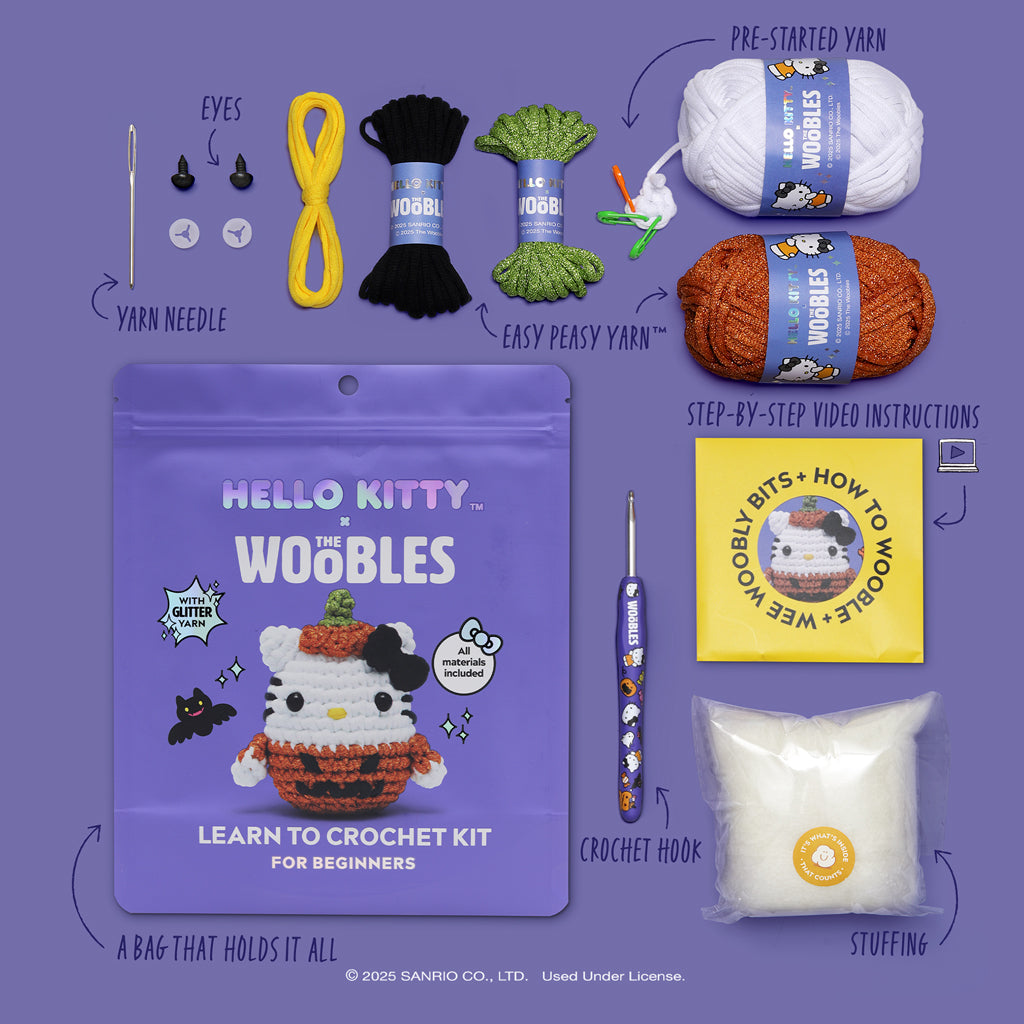 Halloween Hello Kitty® Crochet Kit for Beginners | The Woobles - Image 4
