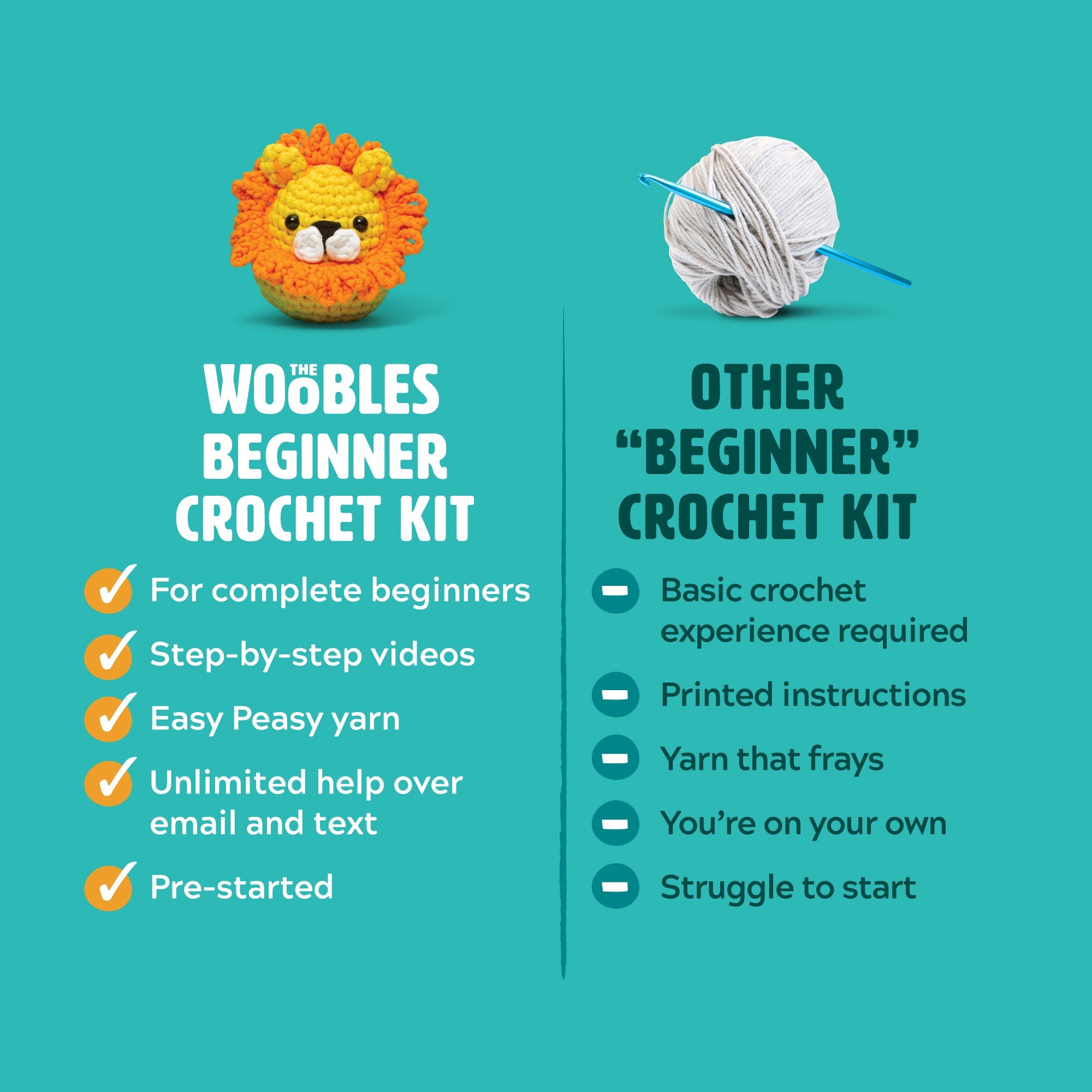 Rainbow Dinosaur Crochet Kit | The Woobles - Image 5