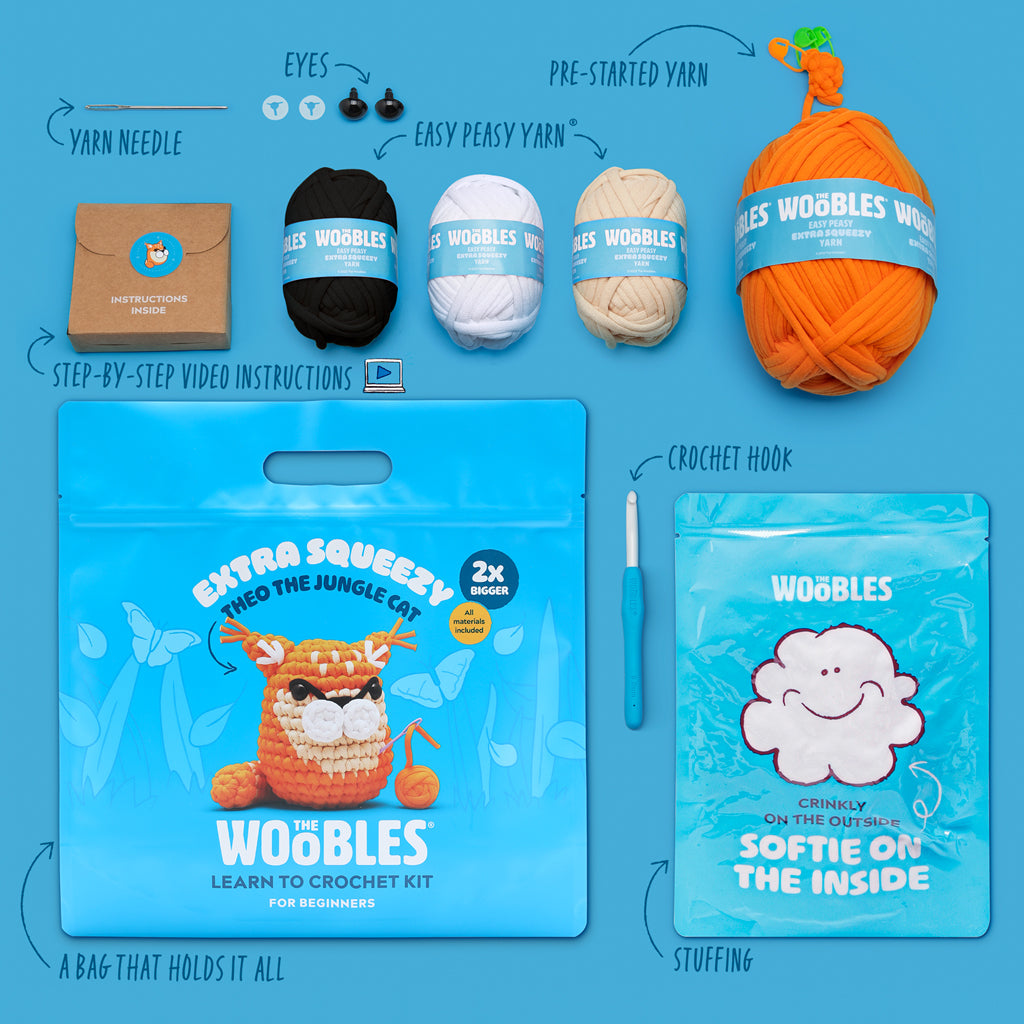 Theo the Jungle Cat Extra Squeezy Crochet Kit | The Woobles - Image 3